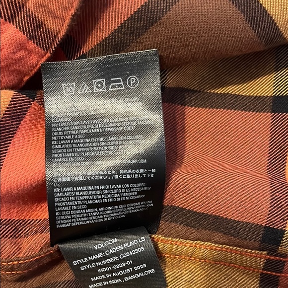 Volcom Kids Plaid Shirt - Orange, Yellow, Brown - Picture 11 of 11